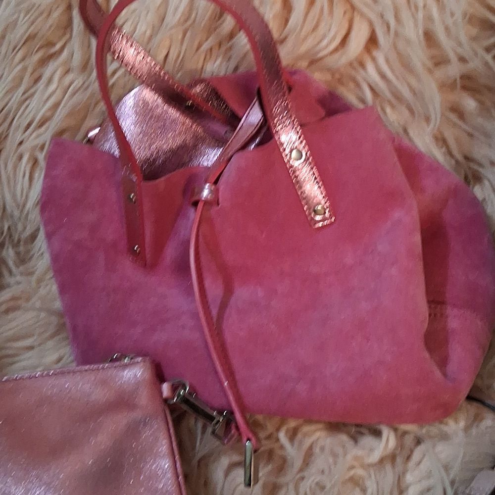 NWOT TIFFANY & CO  Pink Women's Reversible Suede And Pink Metallic Bag - Picture 11 of 13